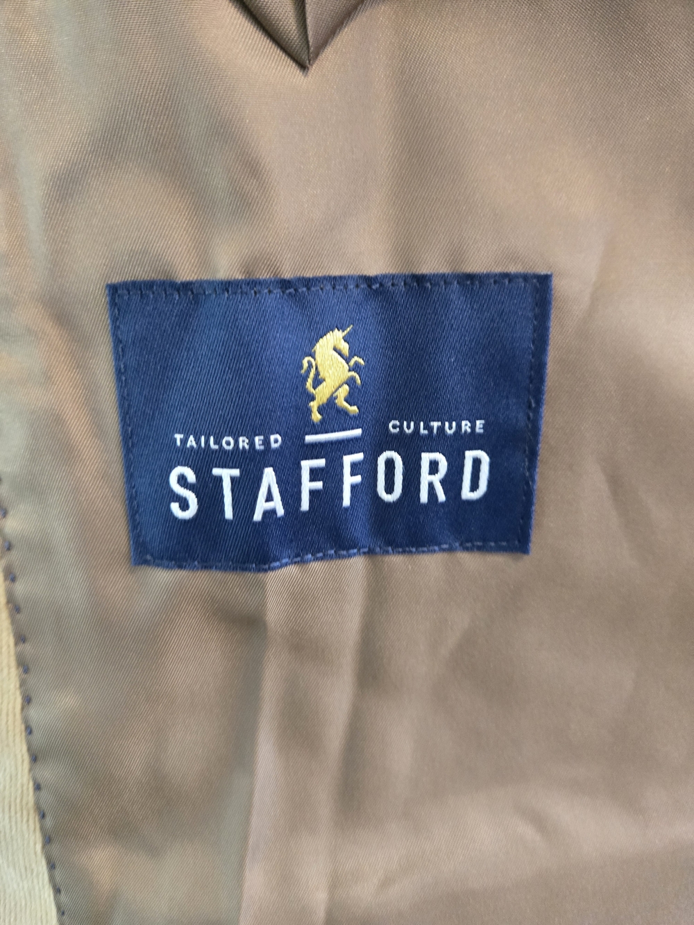 Stafford Men's Tan Corduroy Sport Coat 46R Classic Fit - Picture 10 of 14